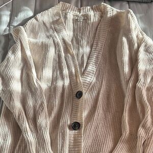 American Eagle Outfitters Cream Cardigan Sweater